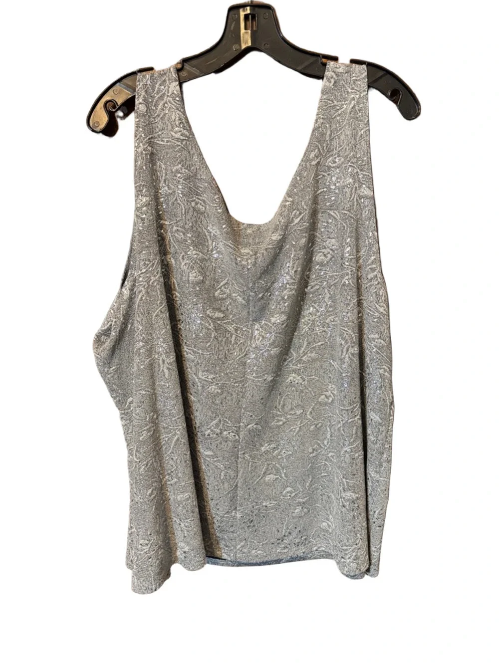 Onyx Metallic Silver-Gray Open-Front Blazer with Matching Tank Size 3X